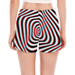 Anaglyph Optical Illusion Print Women's Split Running Shorts