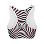 Anaglyph Optical Illusion Print Women's Sports Bra