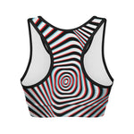 Anaglyph Optical Illusion Print Women's Sports Bra