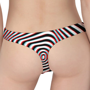 Anaglyph Optical Illusion Print Women's Thong