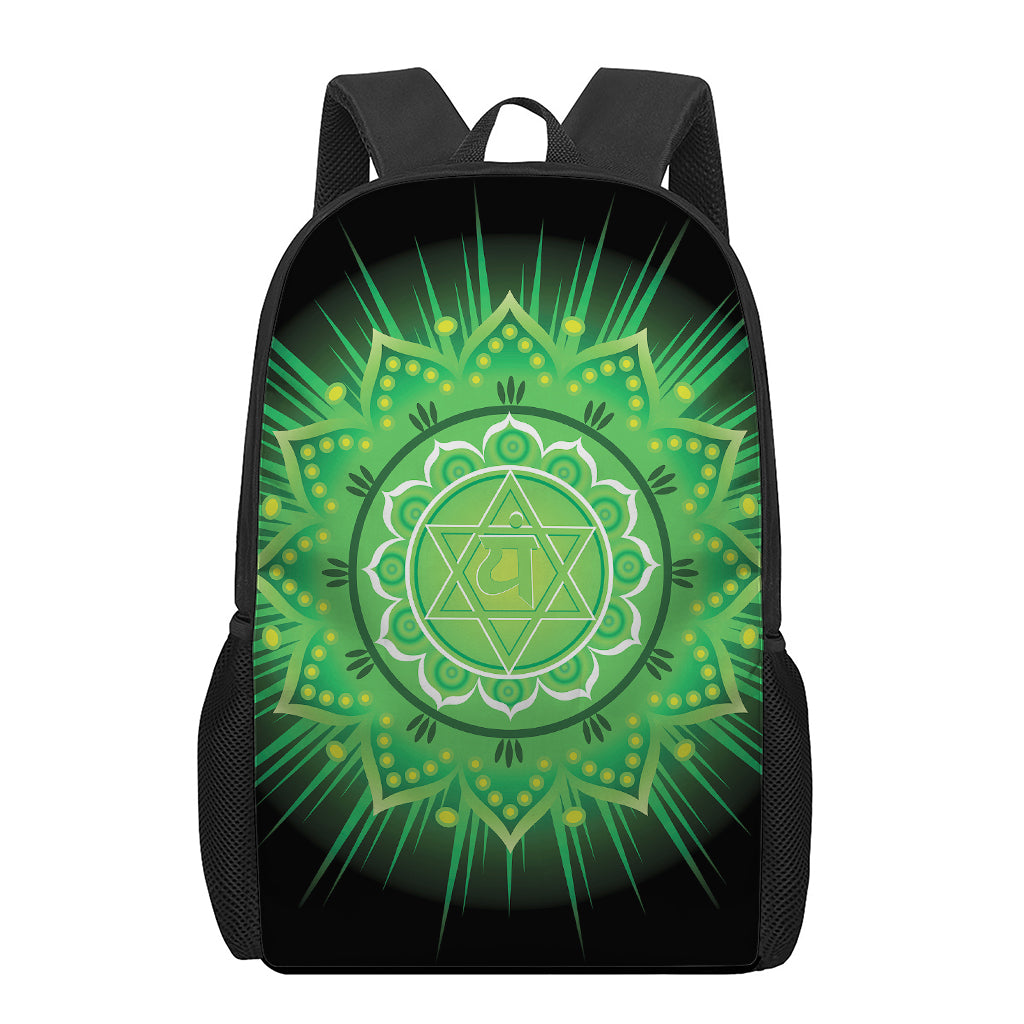 Anahata Chakra Mandala Print 17 Inch Backpack