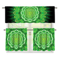 Anahata Chakra Mandala Print 3 Piece Kitchen Curtains
