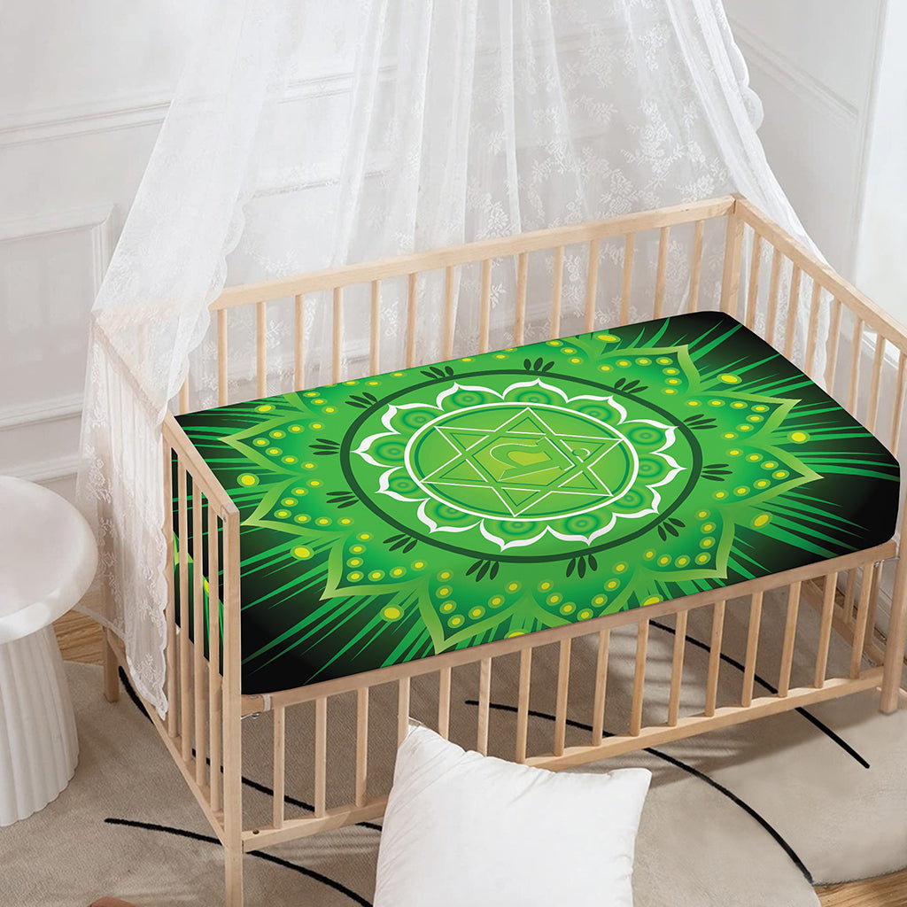 Anahata Chakra Mandala Print Baby Crib Sheet