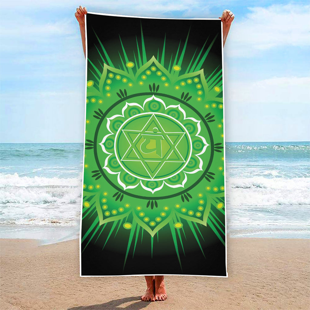 Anahata Chakra Mandala Print Beach Towel
