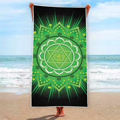 Anahata Chakra Mandala Print Beach Towel