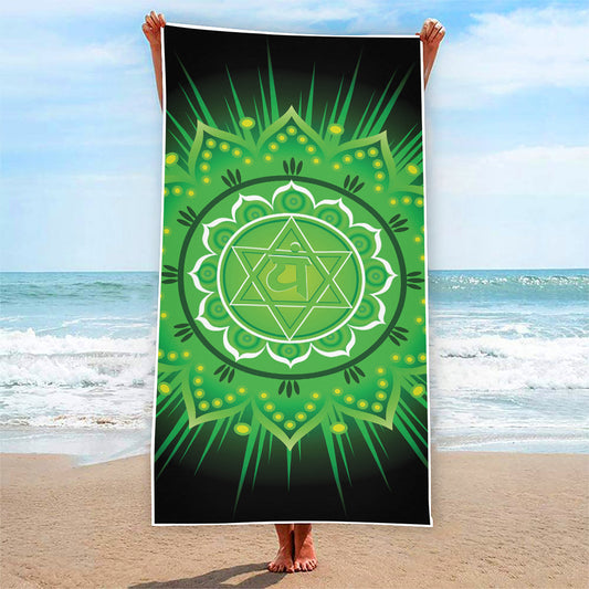 Anahata Chakra Mandala Print Beach Towel