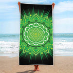 Anahata Chakra Mandala Print Beach Towel
