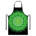 Anahata Chakra Mandala Print Bib Apron With Pocket