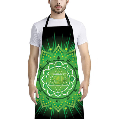 Anahata Chakra Mandala Print Bib Apron With Pocket