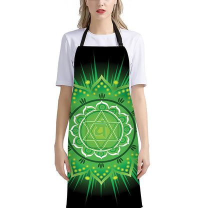 Anahata Chakra Mandala Print Bib Apron With Pocket