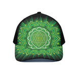 Anahata Chakra Mandala Print Black Mesh Trucker Cap