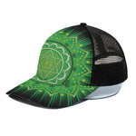 Anahata Chakra Mandala Print Black Mesh Trucker Cap
