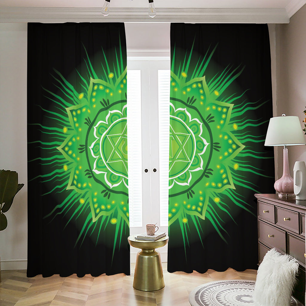 Anahata Chakra Mandala Print Blackout Pencil Pleat Curtains