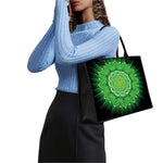 Anahata Chakra Mandala Print Canvas Tote Bag