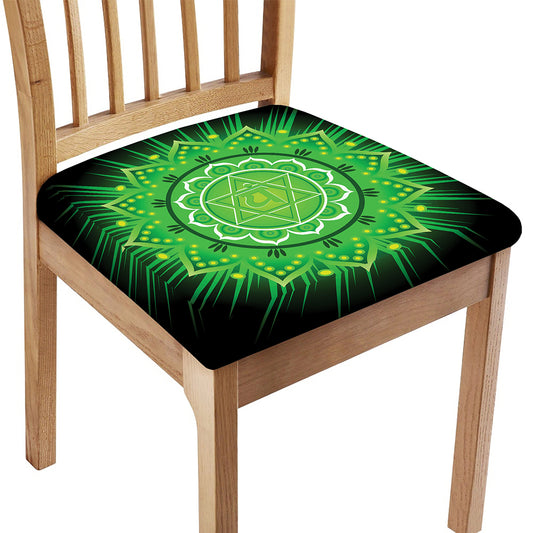 Anahata Chakra Mandala Print Chair Cushion Cover