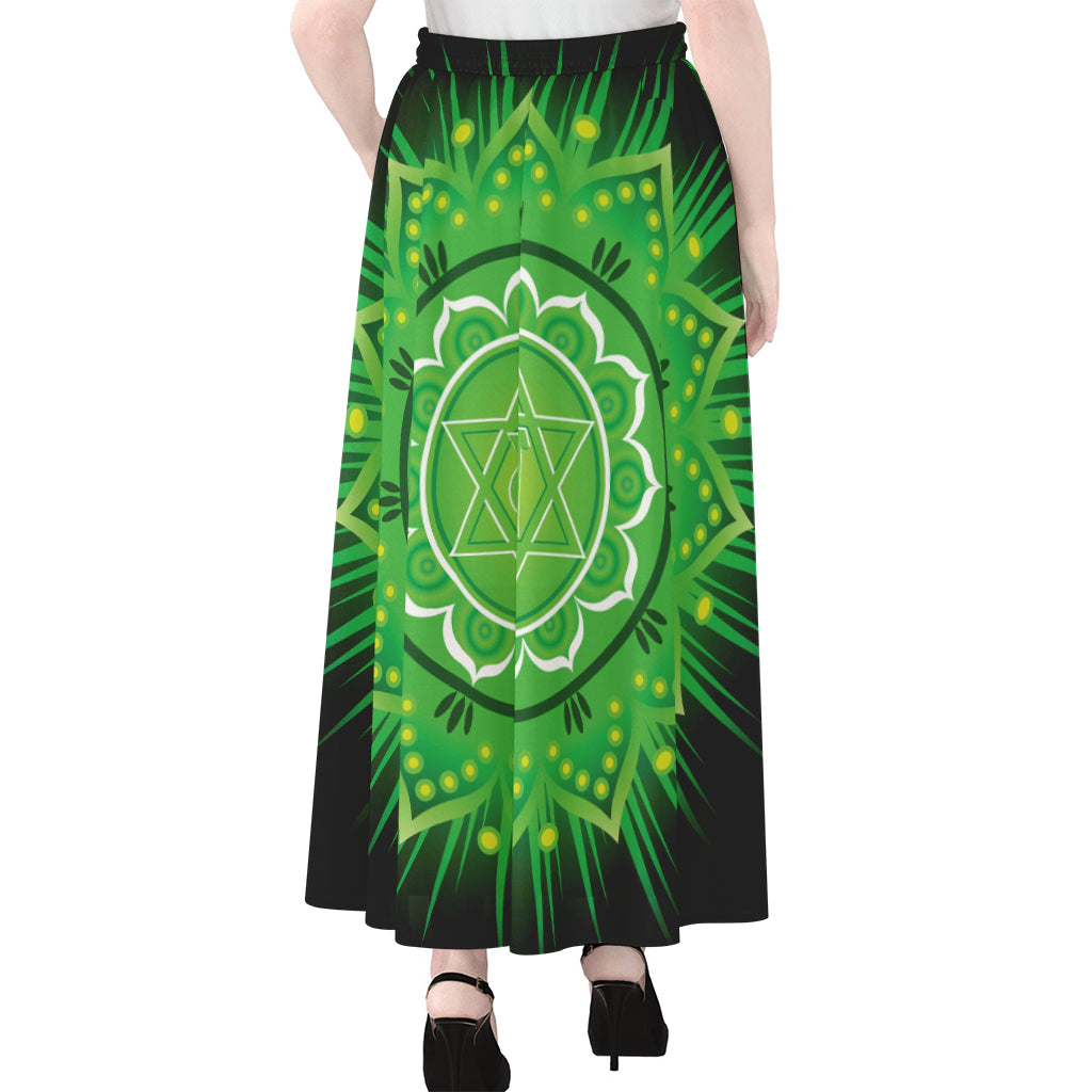 Anahata Chakra Mandala Print Chiffon Maxi Skirt
