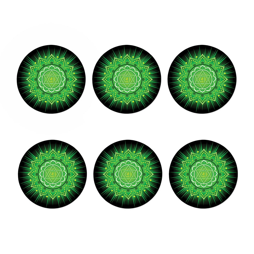 Anahata Chakra Mandala Print Coaster Set