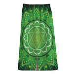 Anahata Chakra Mandala Print Cotton Front Slit Maxi Skirt