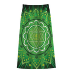 Anahata Chakra Mandala Print Cotton Front Slit Maxi Skirt