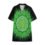 Anahata Chakra Mandala Print Cotton Hawaiian Shirt