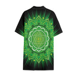 Anahata Chakra Mandala Print Cotton Hawaiian Shirt