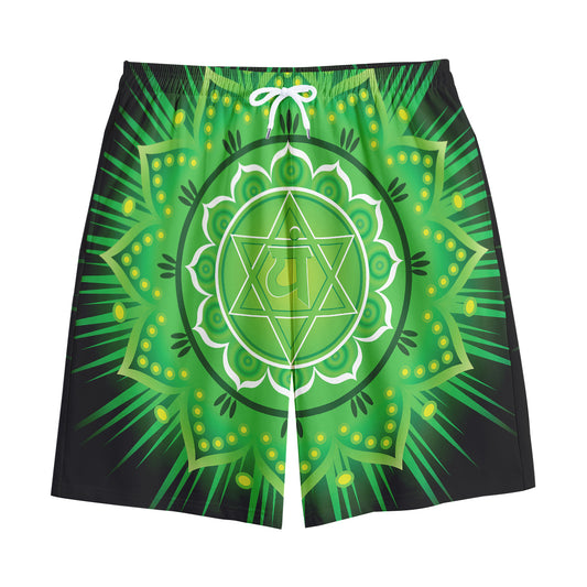 Anahata Chakra Mandala Print Cotton Shorts