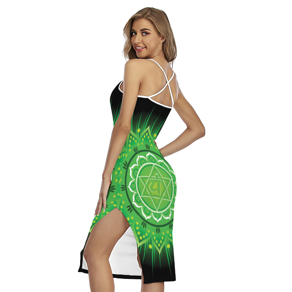Anahata Chakra Mandala Print Cross Back Cami Dress