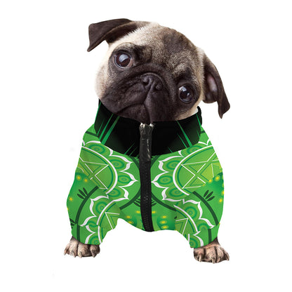 Anahata Chakra Mandala Print Dog Zip Up Jacket