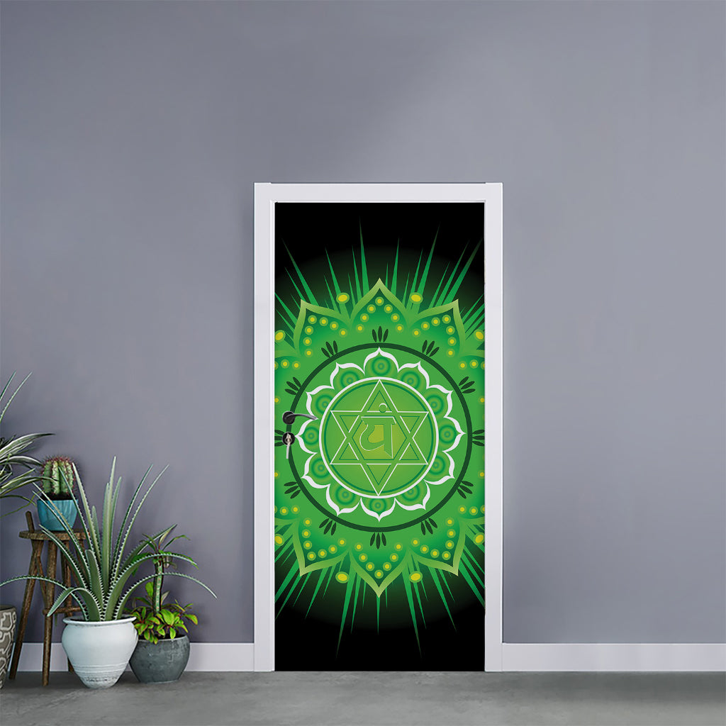 Anahata Chakra Mandala Print Door Sticker
