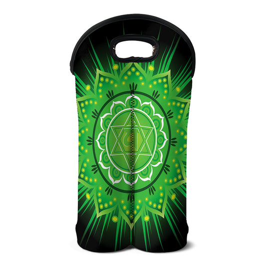 Anahata Chakra Mandala Print Double Neoprene Wine Tote