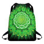 Anahata Chakra Mandala Print Drawstring Backpack