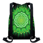 Anahata Chakra Mandala Print Drawstring Backpack
