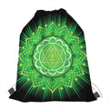 Anahata Chakra Mandala Print Drawstring Bag