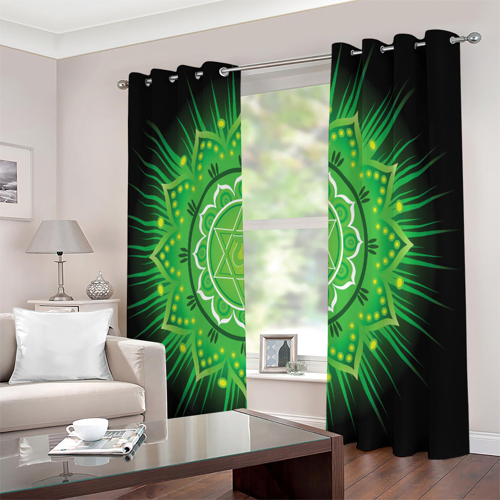 Anahata Chakra Mandala Print Extra Wide Grommet Curtains