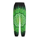 Anahata Chakra Mandala Print Fleece Lined Knit Pants