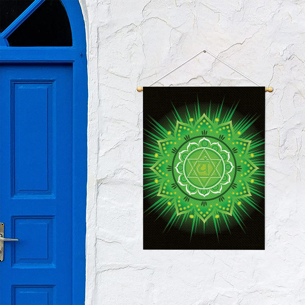 Anahata Chakra Mandala Print Garden Flag