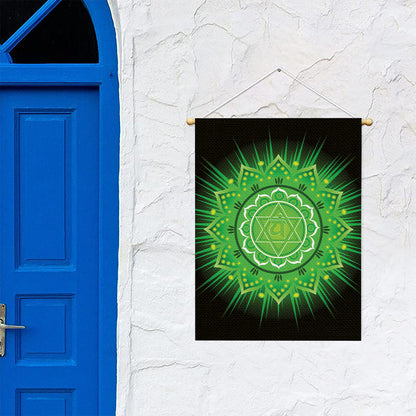 Anahata Chakra Mandala Print Garden Flag