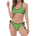 Anahata Chakra Mandala Print Halter Scoop Tie Side Bikini