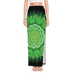 Anahata Chakra Mandala Print High Slit Maxi Skirt
