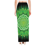 Anahata Chakra Mandala Print High Slit Maxi Skirt