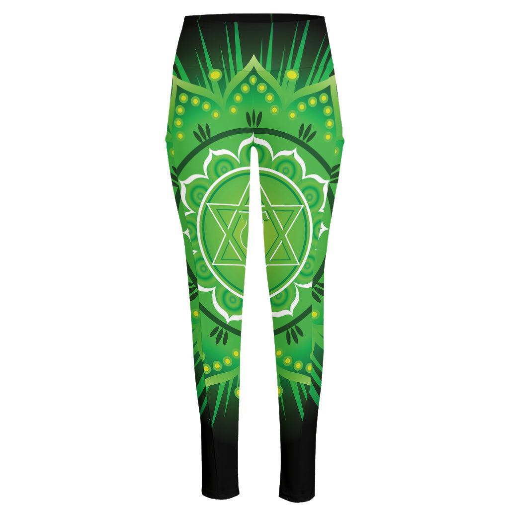 Anahata Chakra Mandala Print High-Waisted Pocket Leggings