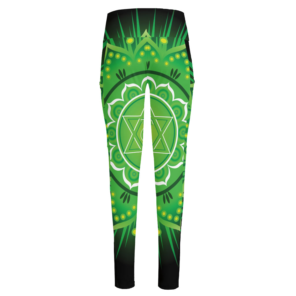 Anahata Chakra Mandala Print High-Waisted Pocket Leggings