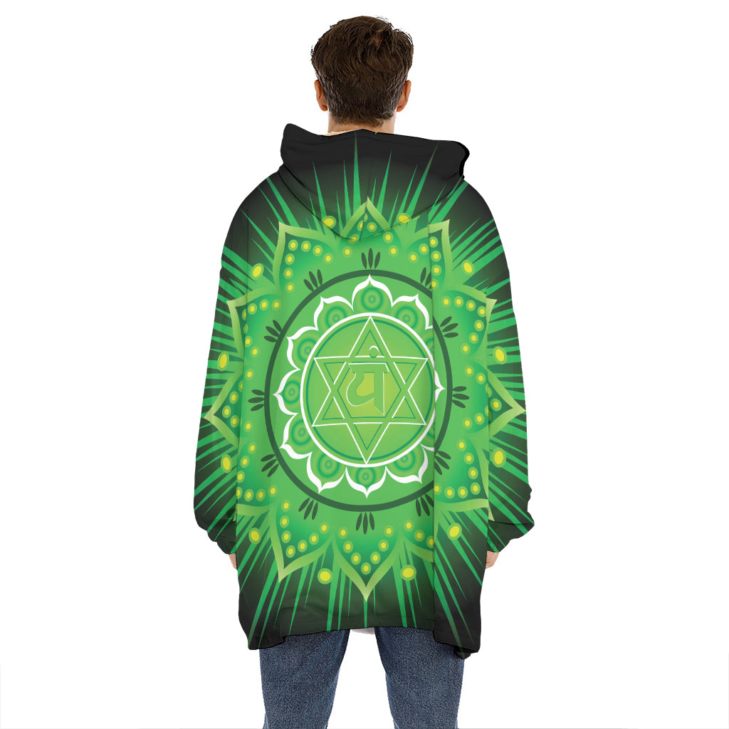 Anahata Chakra Mandala Print Hoodie Blanket