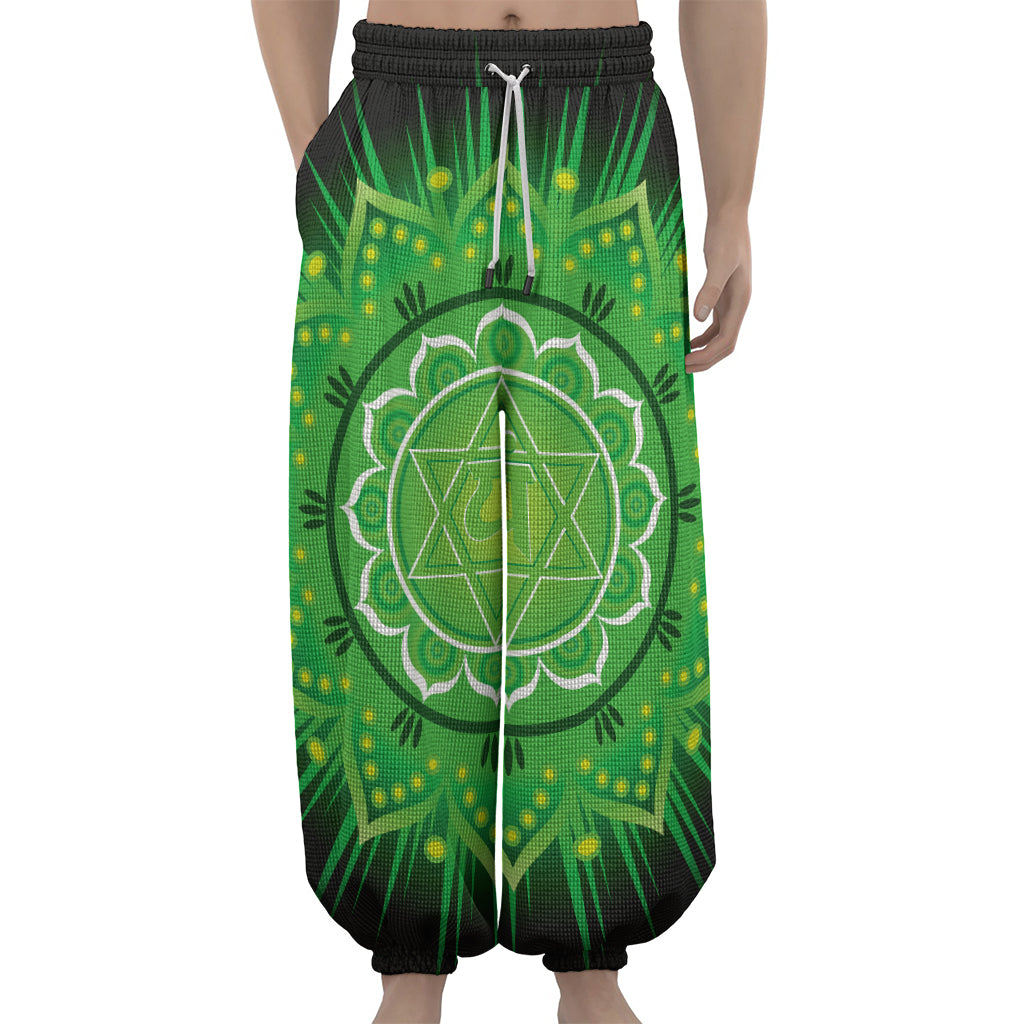 Anahata Chakra Mandala Print Lantern Pants