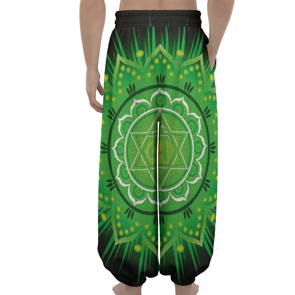 Anahata Chakra Mandala Print Lantern Pants