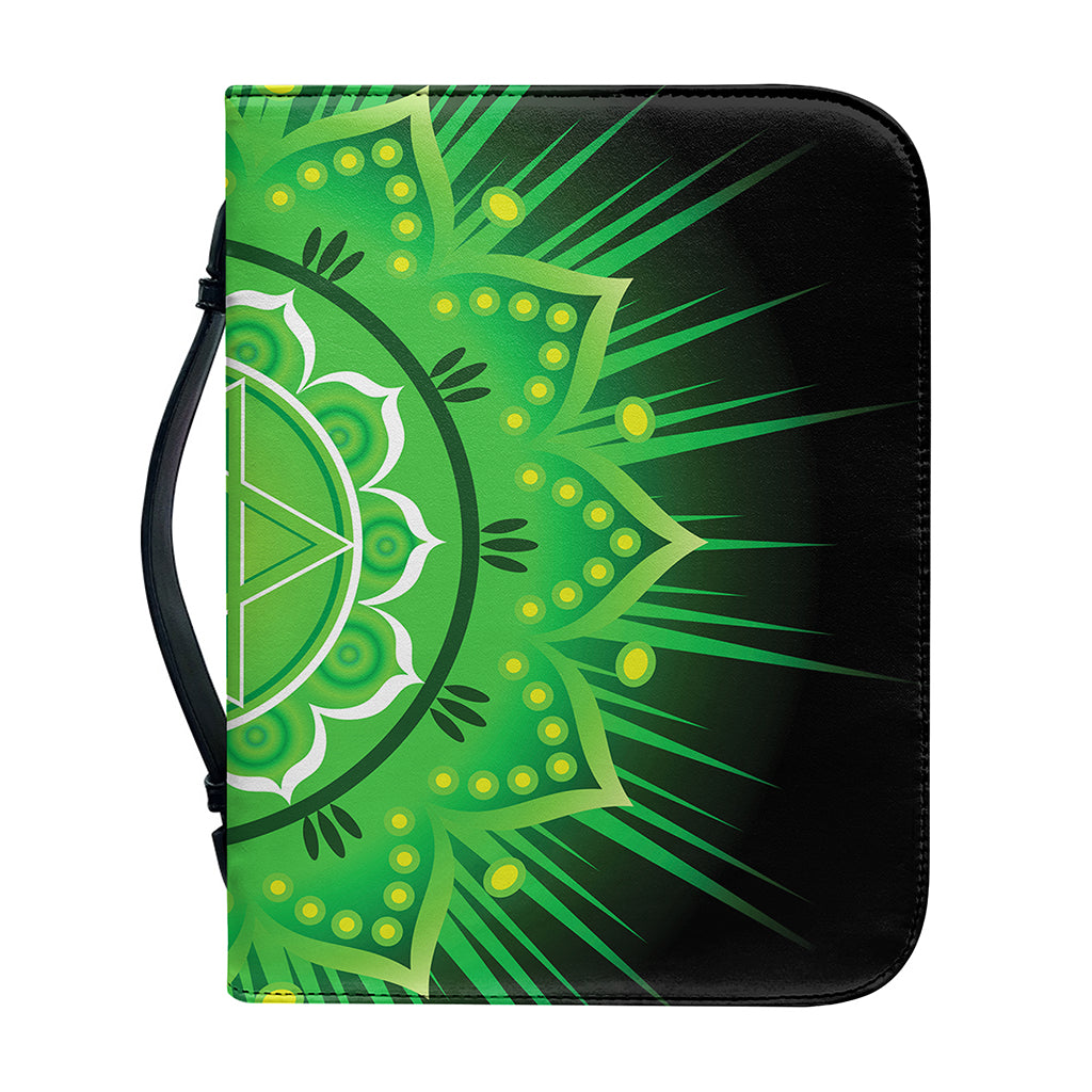 Anahata Chakra Mandala Print Leather Bible Cover