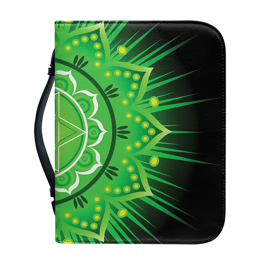 Anahata Chakra Mandala Print Leather Bible Cover