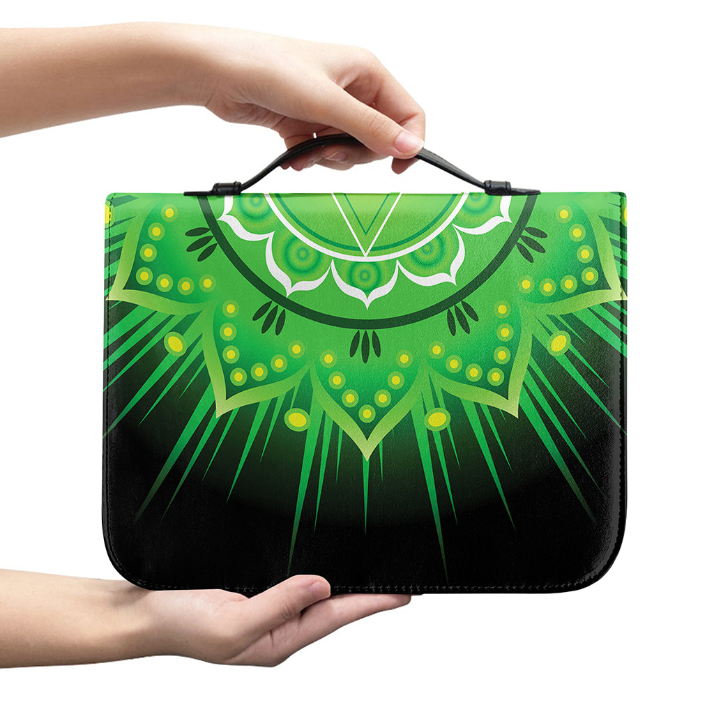 Anahata Chakra Mandala Print Leather Bible Cover