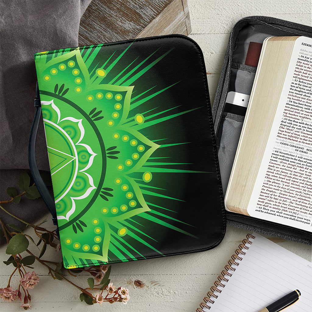 Anahata Chakra Mandala Print Leather Bible Cover