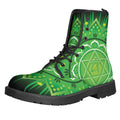 Anahata Chakra Mandala Print Lace-Up Boots